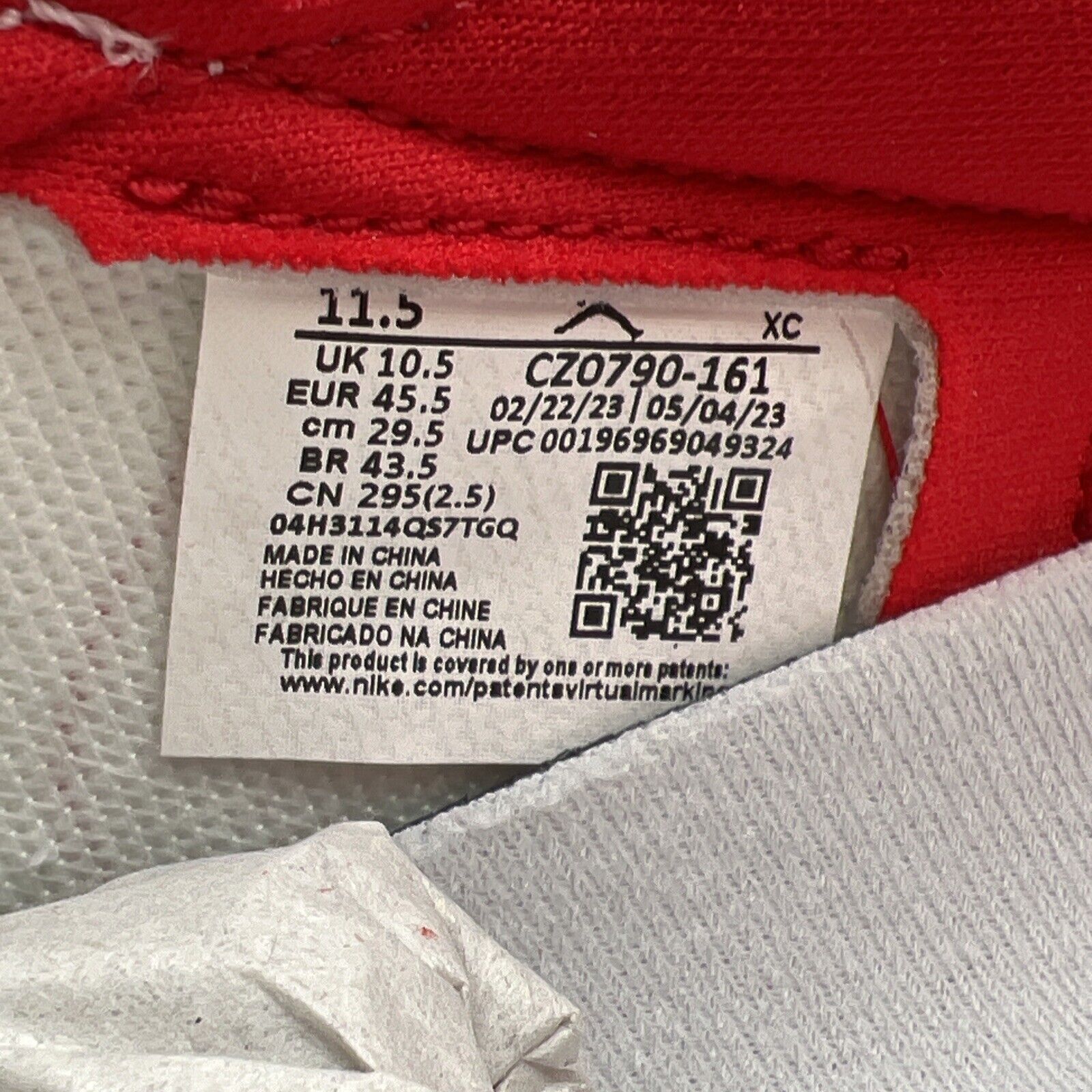 Size 11.5 - Air Jordan 1 Retro OG Low University Red (CZ0790-161)