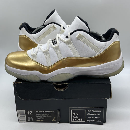 Size 12 - Air Jordan 11 Retro Low Closing Ceremony Gold Leather (528895-103)