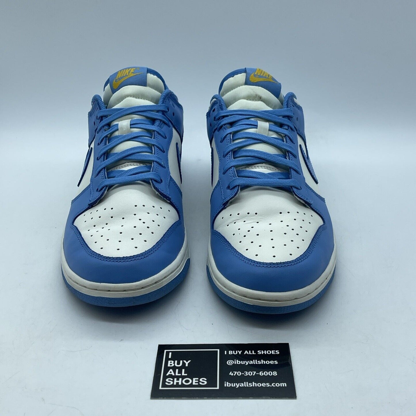 Size 12W - Nike Dunk Low Coast Blue White Yellow Leather Suede (DD1503-100)