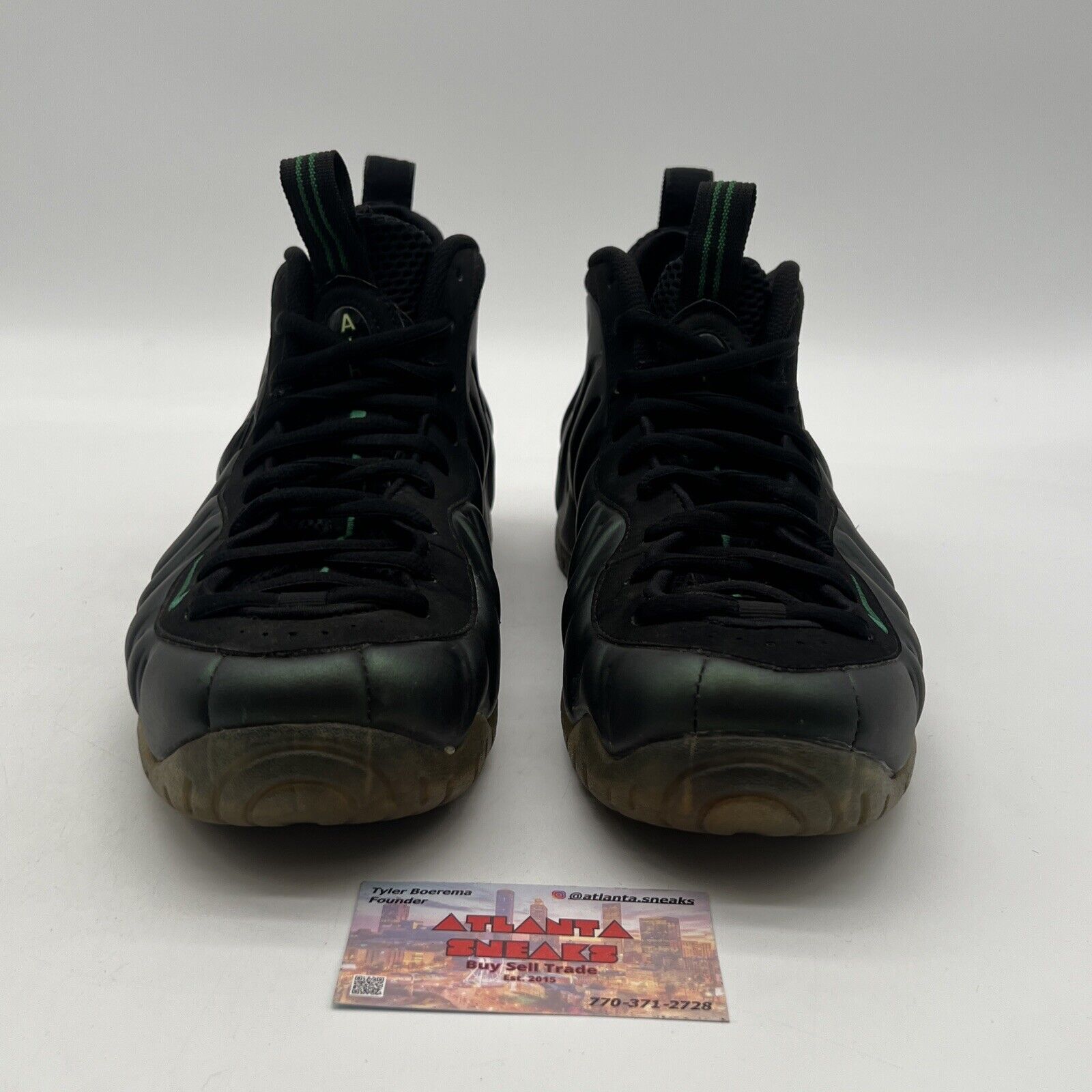 Size 9.5 - Nike Air Foamposite Pro Pine Green Black Suede (624041-301)