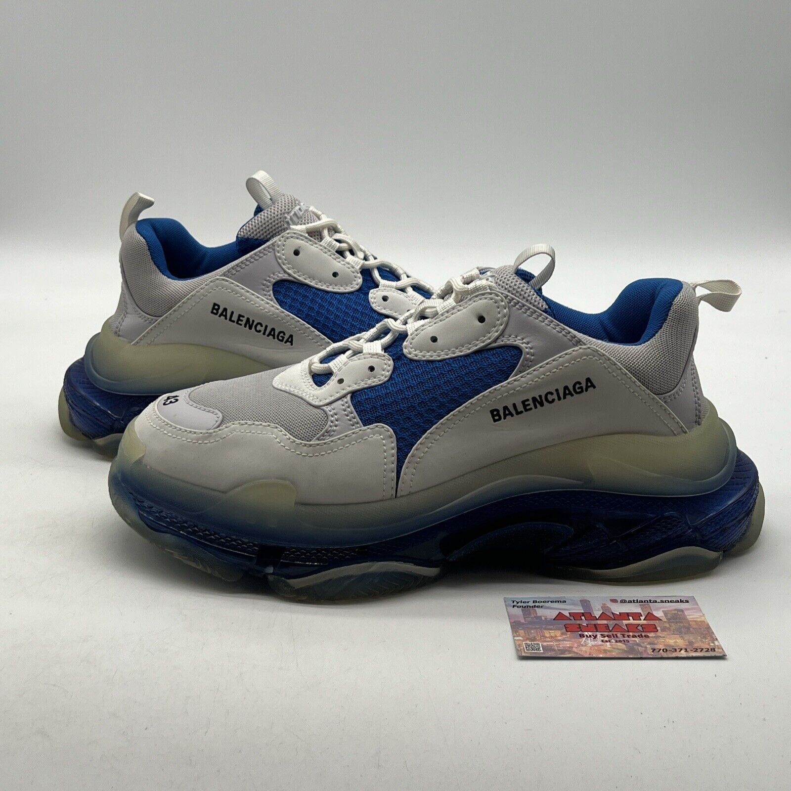 Size 10W - Balenciaga Triple S Blue White (544351-W09ON-9169)