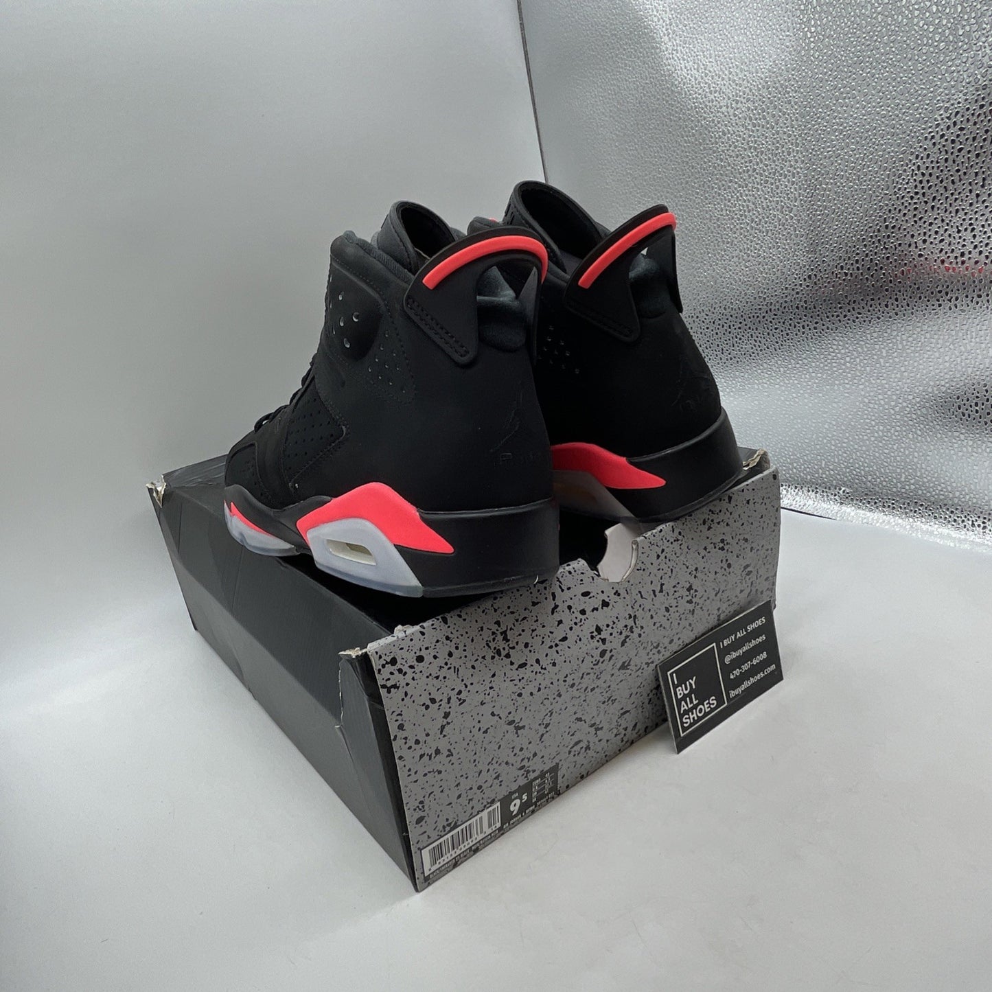 Size 9.5 - Air Jordan 6 Retro Infrared Black 2014 (384664-023)
