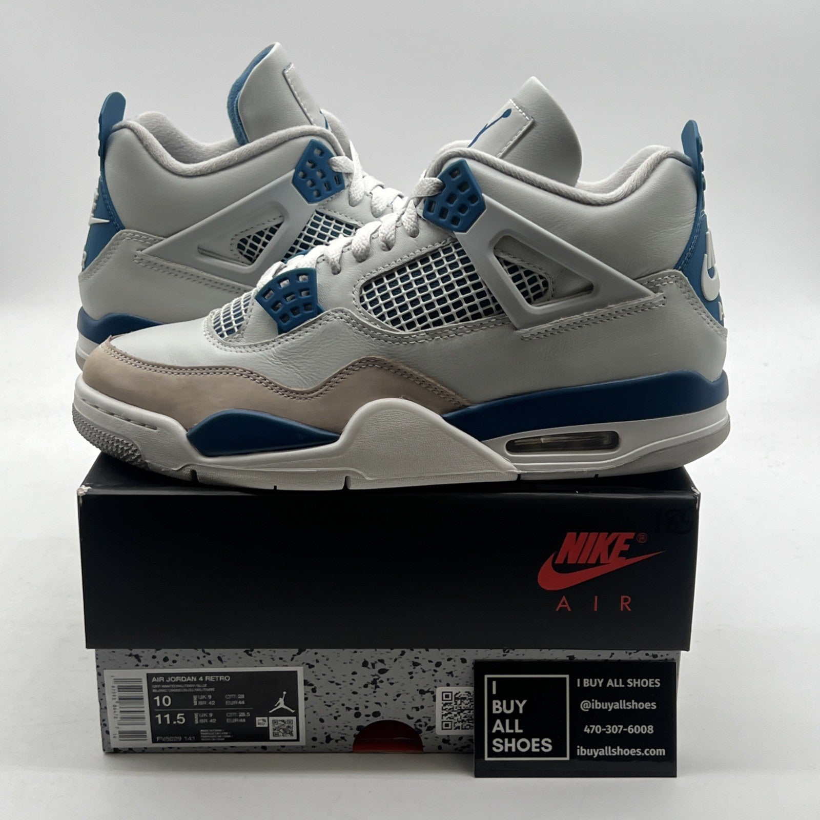 Size 10 - Air Jordan 4 Retro 2024 Military Blue (FV5029-141)