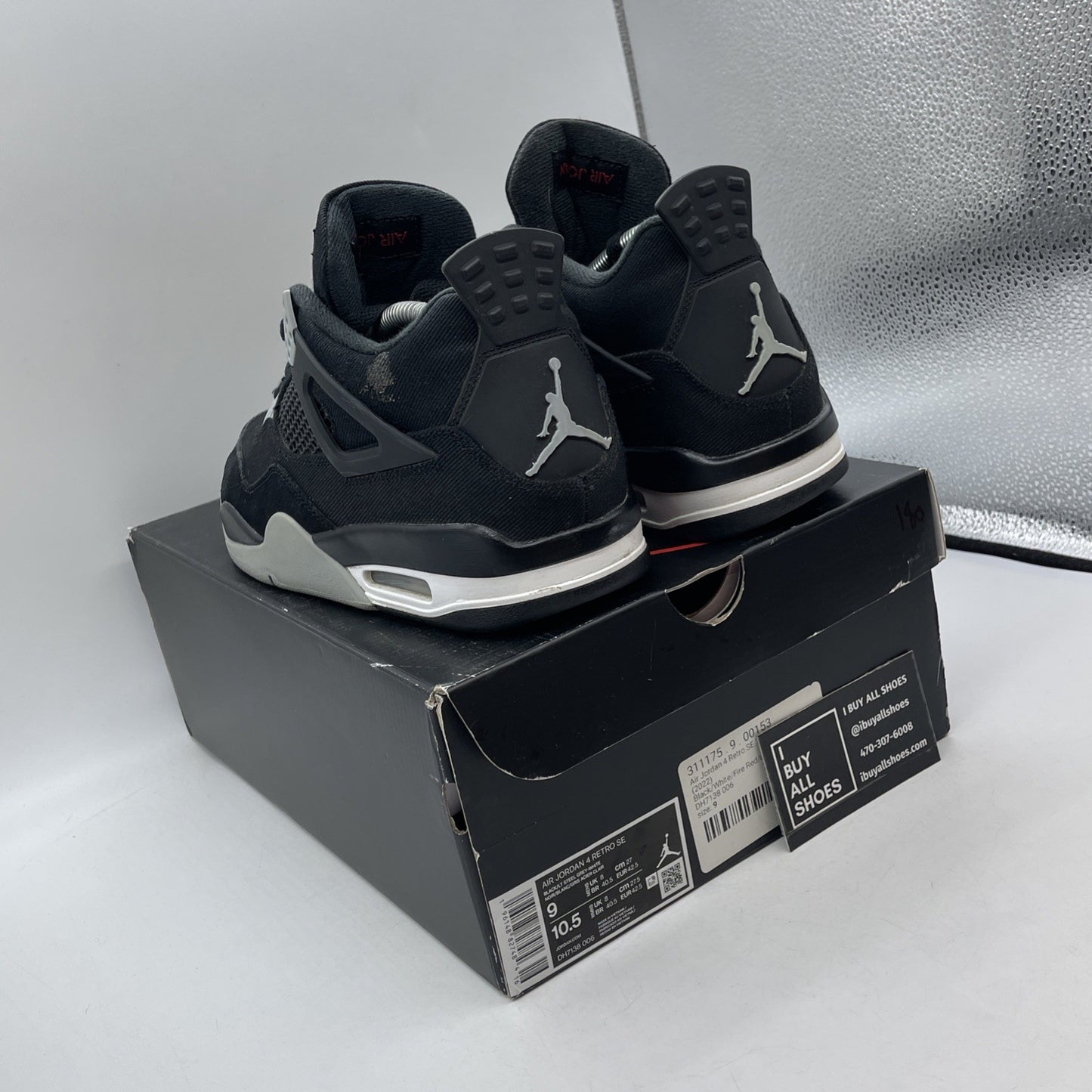 Size 9 - Air Jordan 4 Retro SE Mid Black Canvas Suede (DH7138-006)
