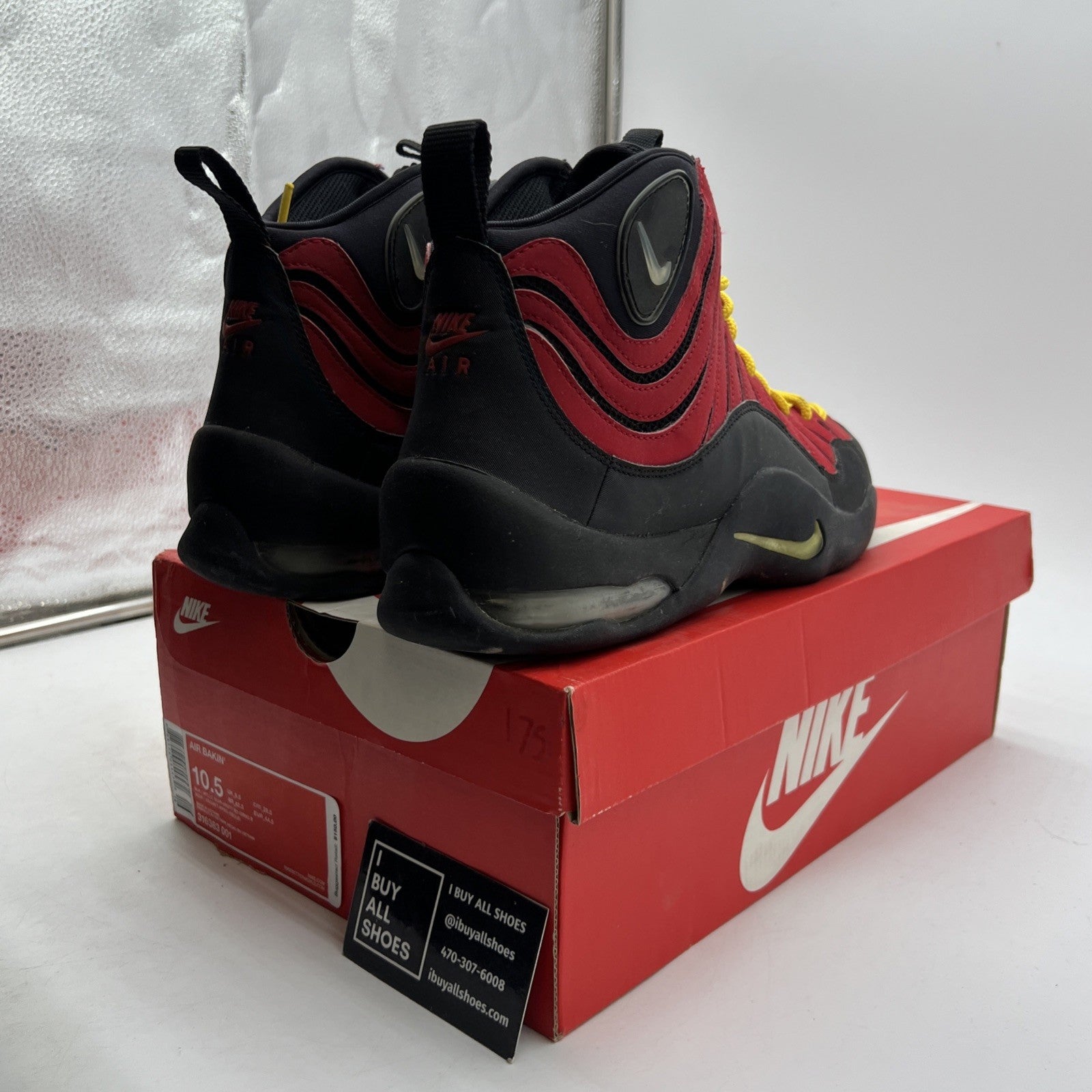 Size 10.5 - Nike Air Bakin 2013 Black Red (316383-001)