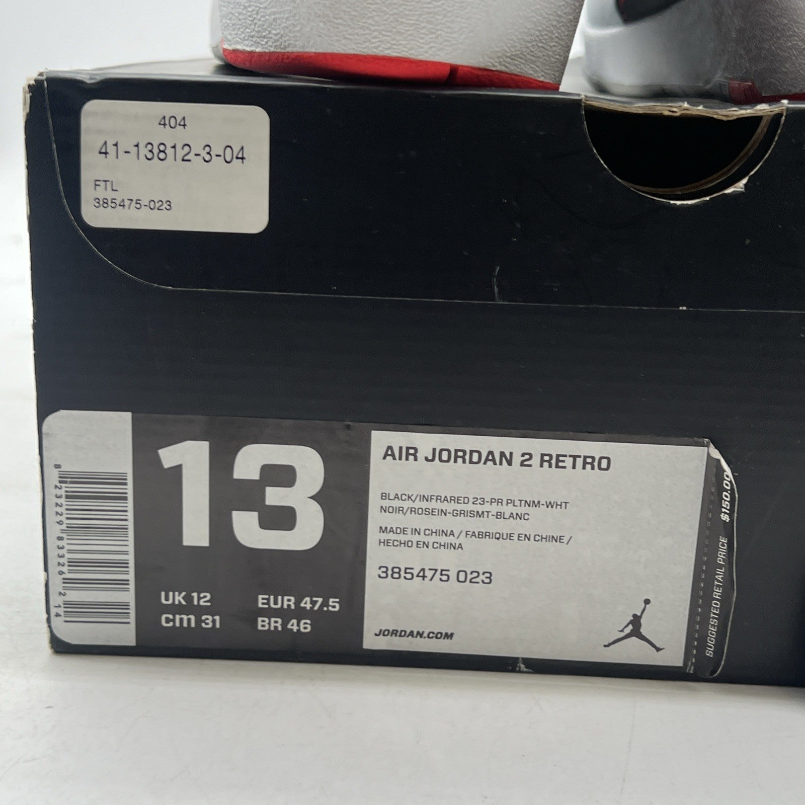 Size 13 - Air Jordan 2 Retro Infrared 23 (385475-023)