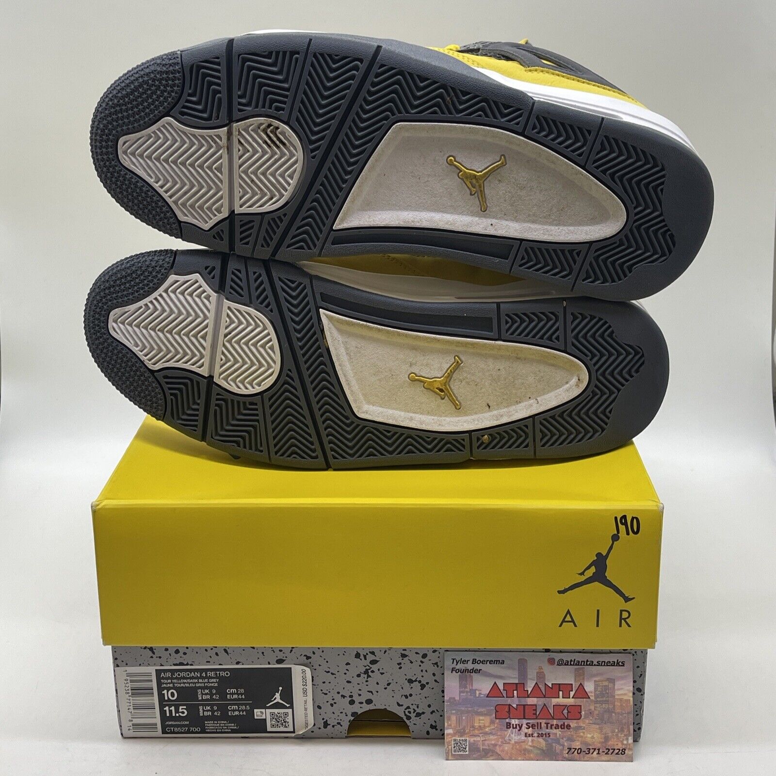 Size 10 - Jordan 4 Retro Mid Lightning Yellow Grey White Suede (CT8527-700)