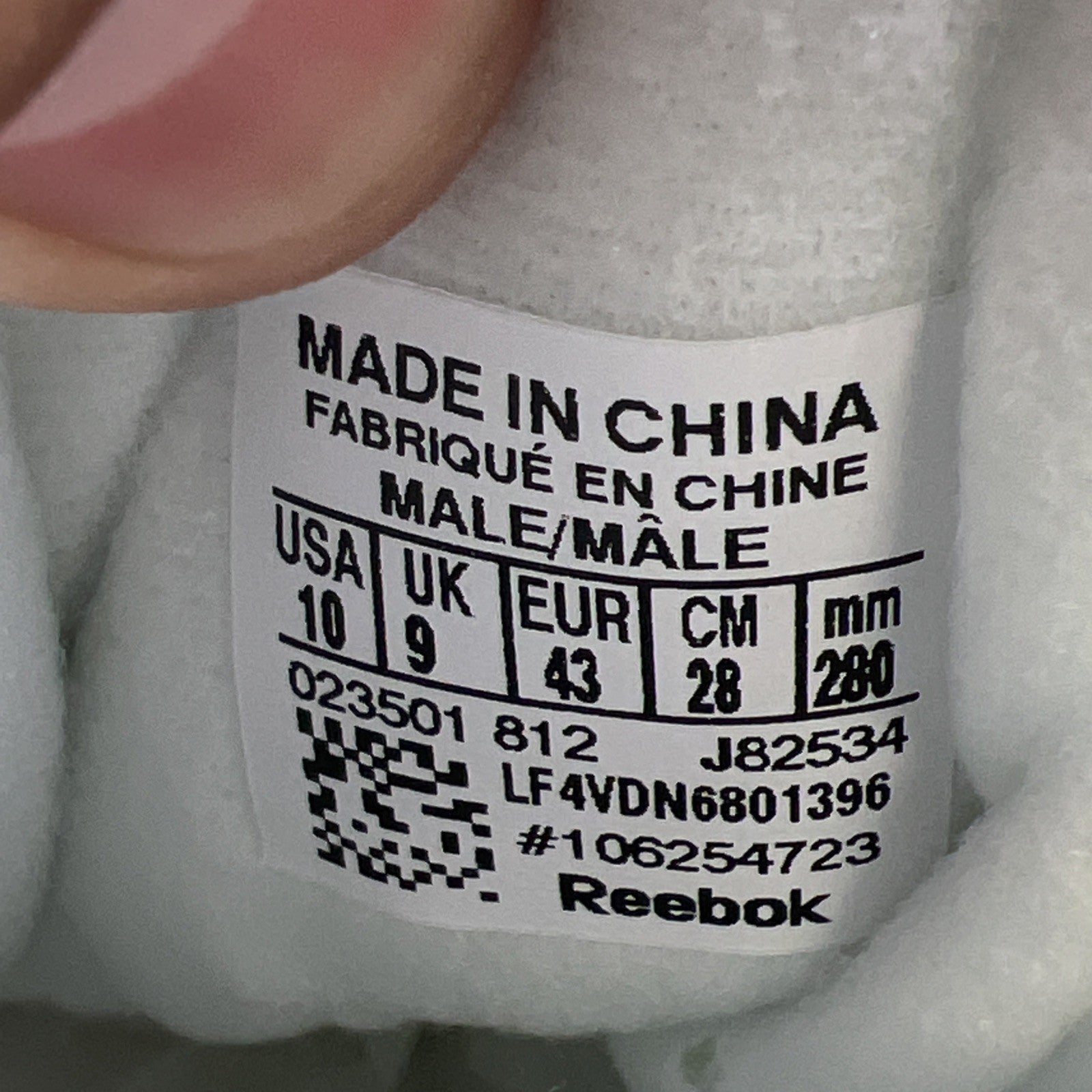 Size 10 - Reebok Question Mid 2016 White (J82534)