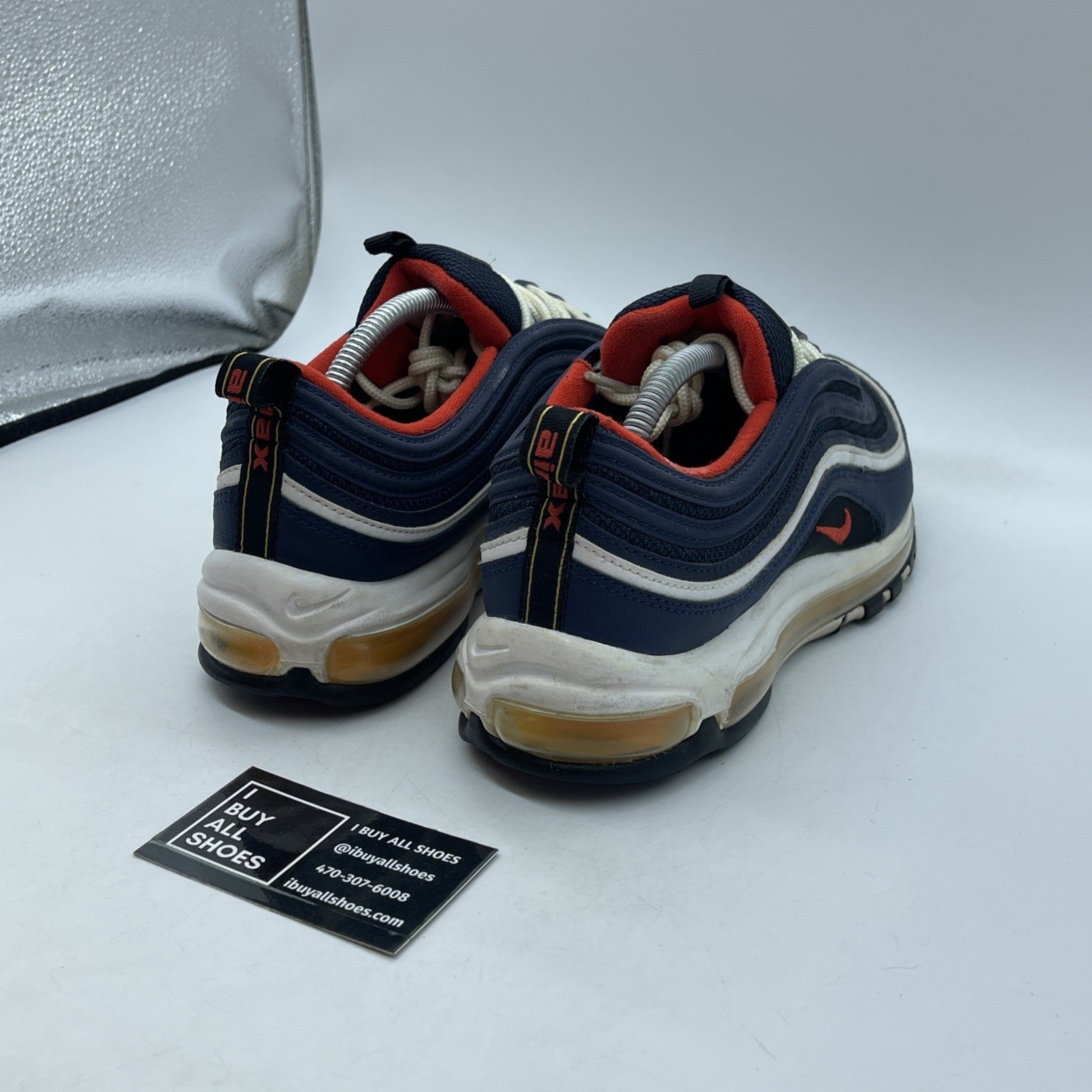 Size 9.5 - Nike Air Max 97 Midnight Navy Blue White Suede (921826-403)