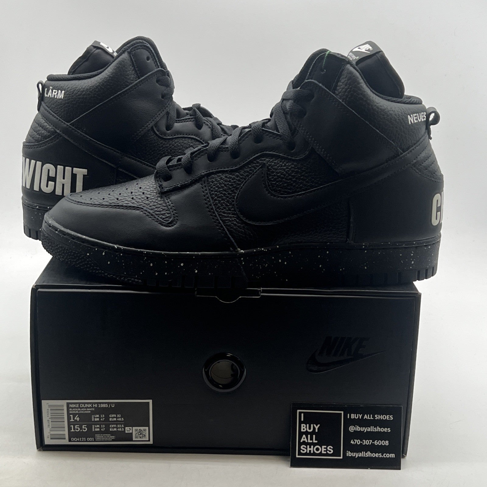 Size 14 - Nike Undercover x Dunk 1985 High Chaos - Black (DQ4121-001)