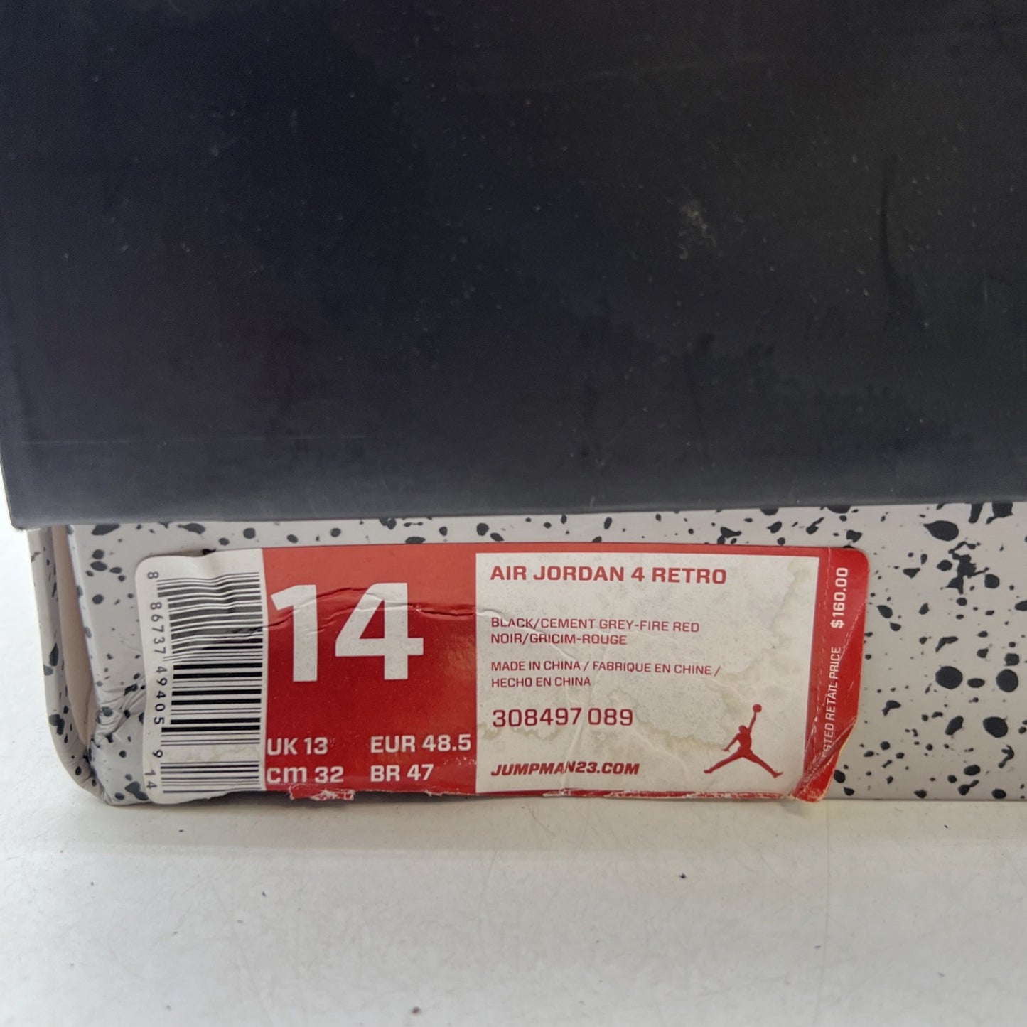 Size 14 - Air Jordan 4 Retro bred release 2012 (308497-089)