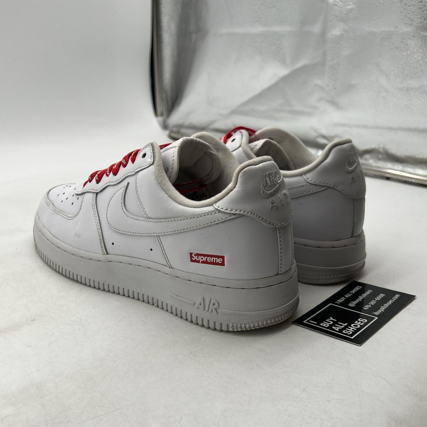 Size 8 - Nike Air Force 1 x Supreme Low Box Logo - White (CU9225-100)