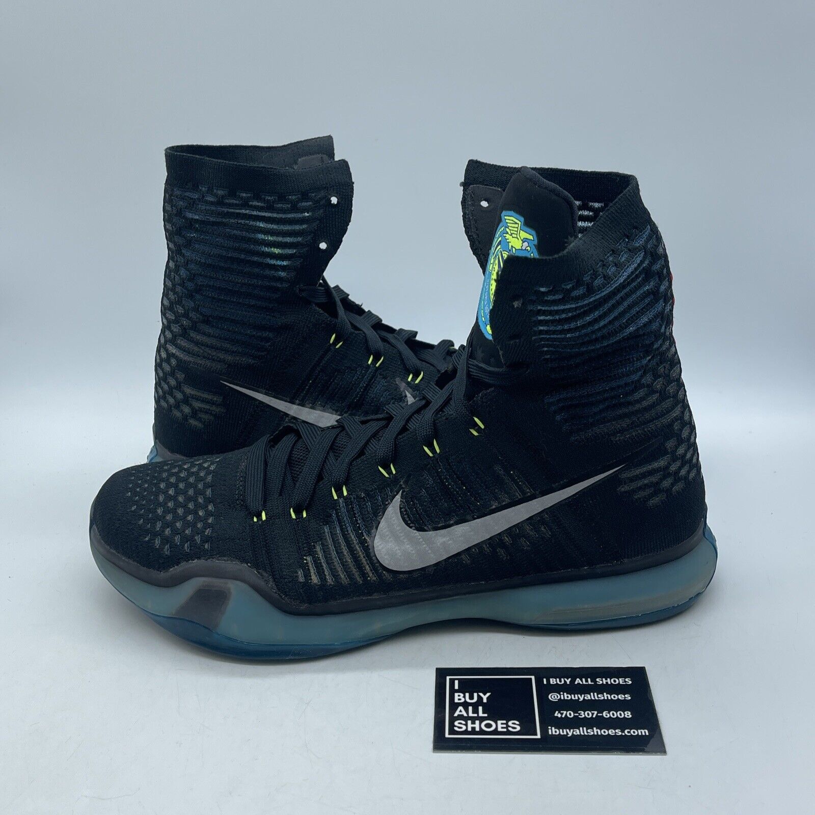 Size 10 - Nike Kobe 10 Elite Commander Black Silver Red Suede (718763-004)