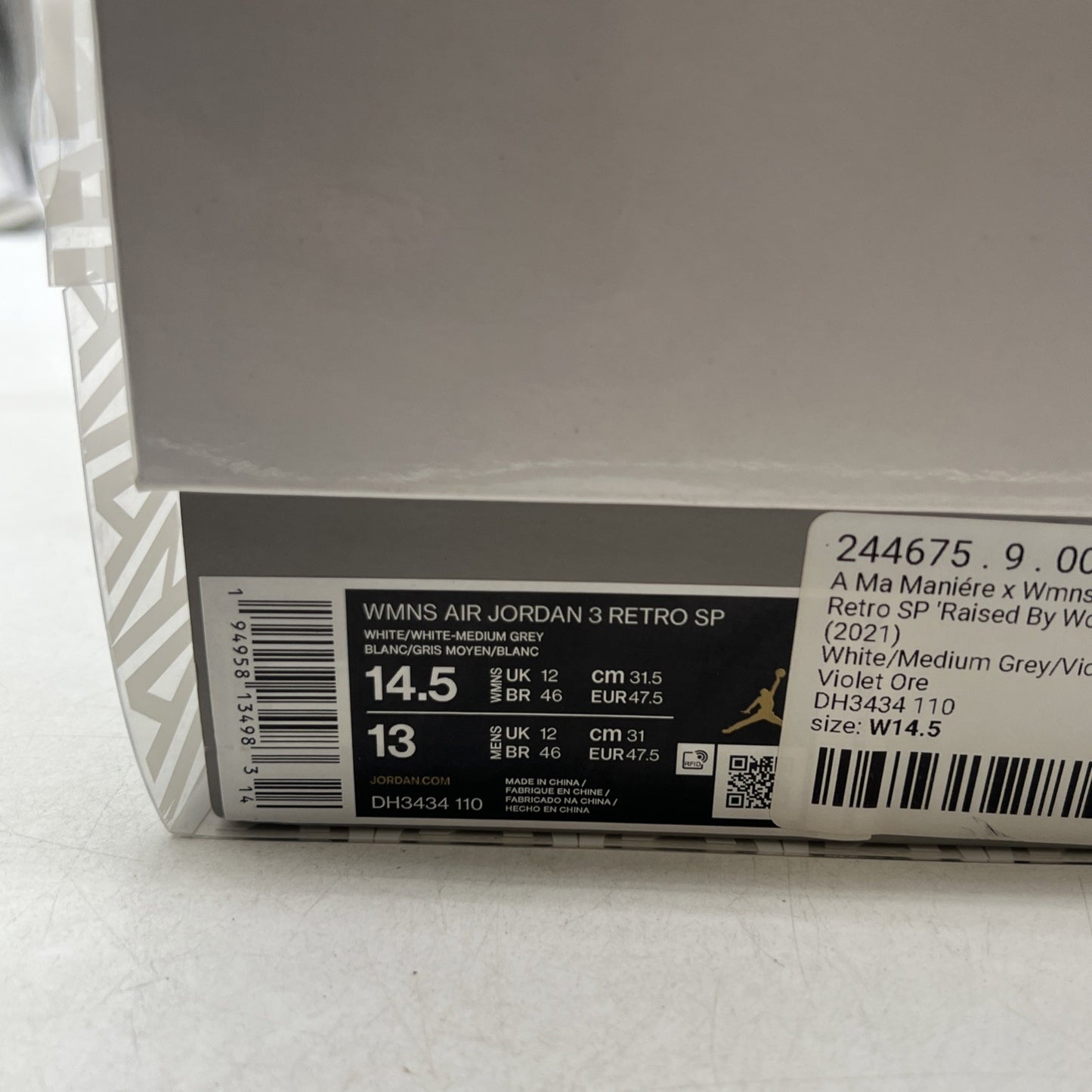 Size 14.5 - Jordan 3 Retro SP x A Ma Maniere Low Raised By Women W (DH3434-110)