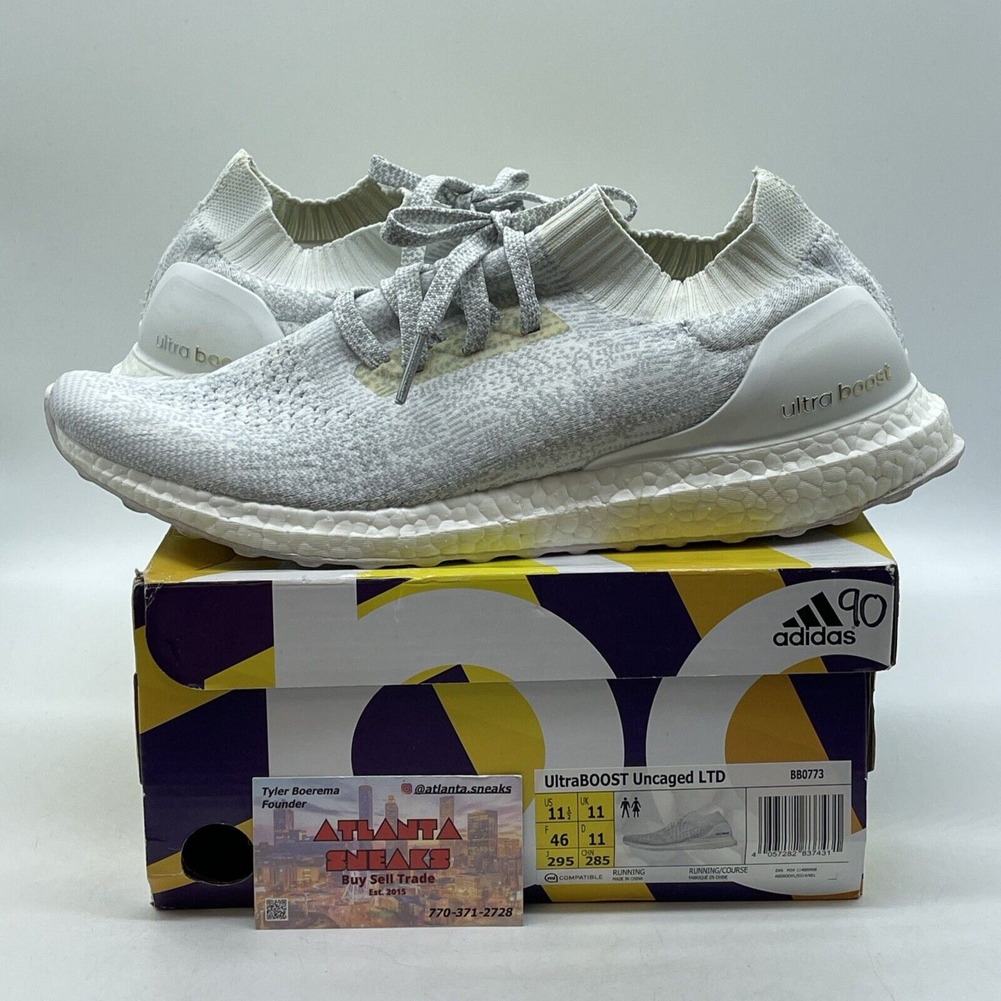 Size 11.5 - adidas atmos x UltraBoost 1.0 Uncaged Cloud White (BB0773)