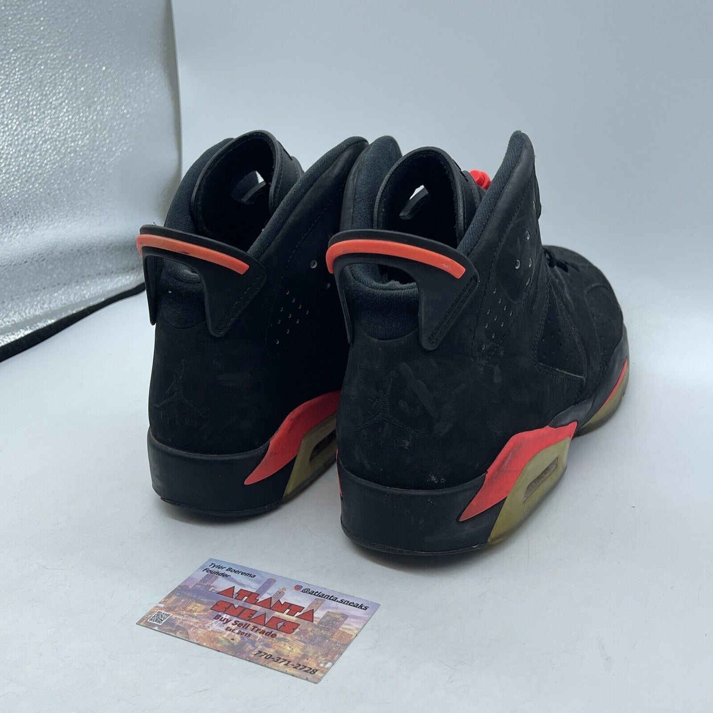 Size 10.5 - Jordan 6 Retro Infrared Black Pink  2014 Black Suede (384664-023)