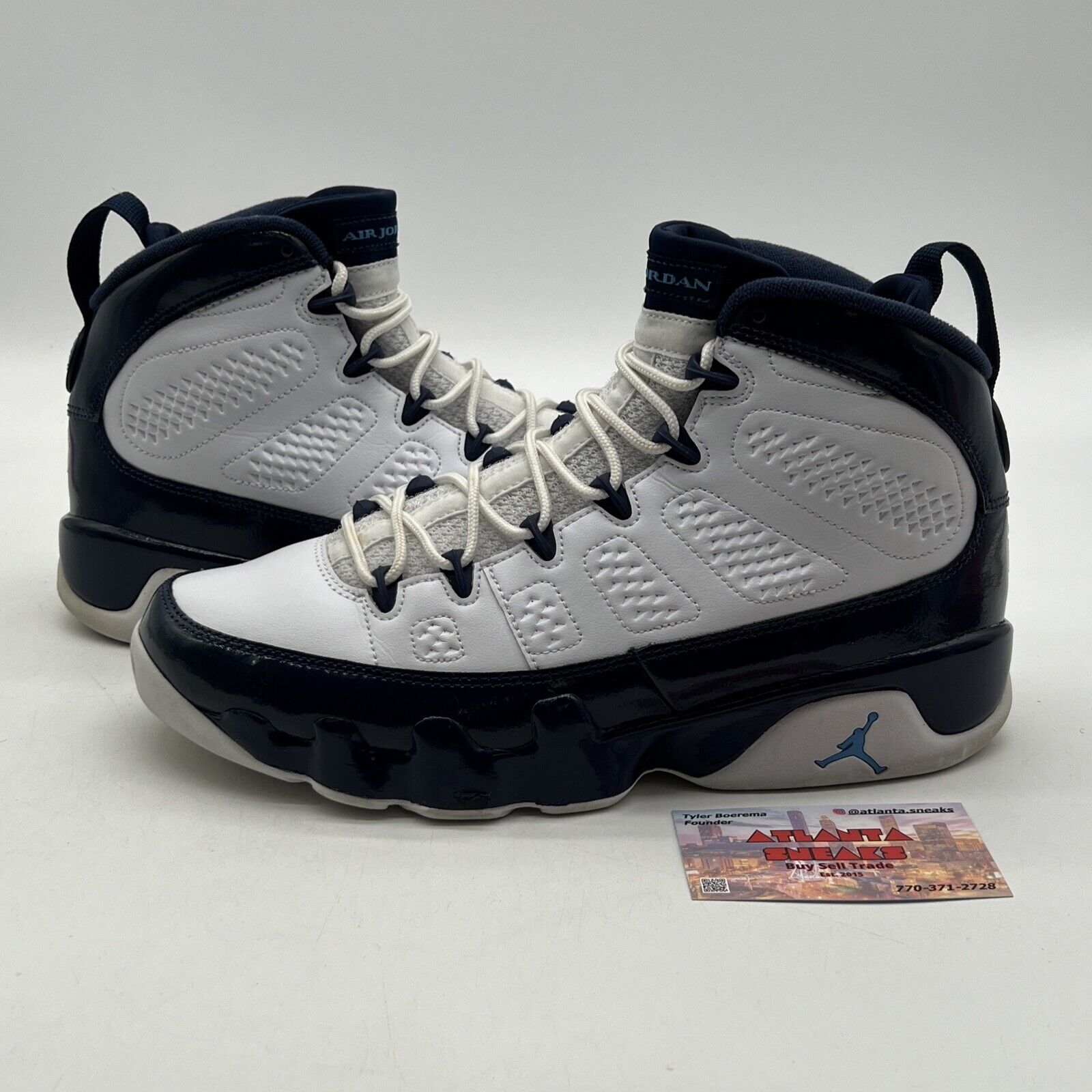 Size 9 - Air Jordan 9 Retro UNC White Navy (302370-145)