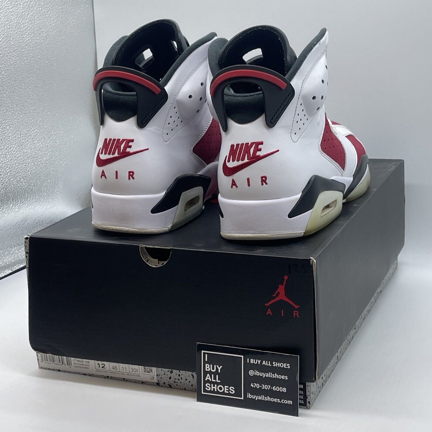 Size 12 - Jordan 6 Retro OG Mid Carmine Red White Suede Leather (CT8529-106)