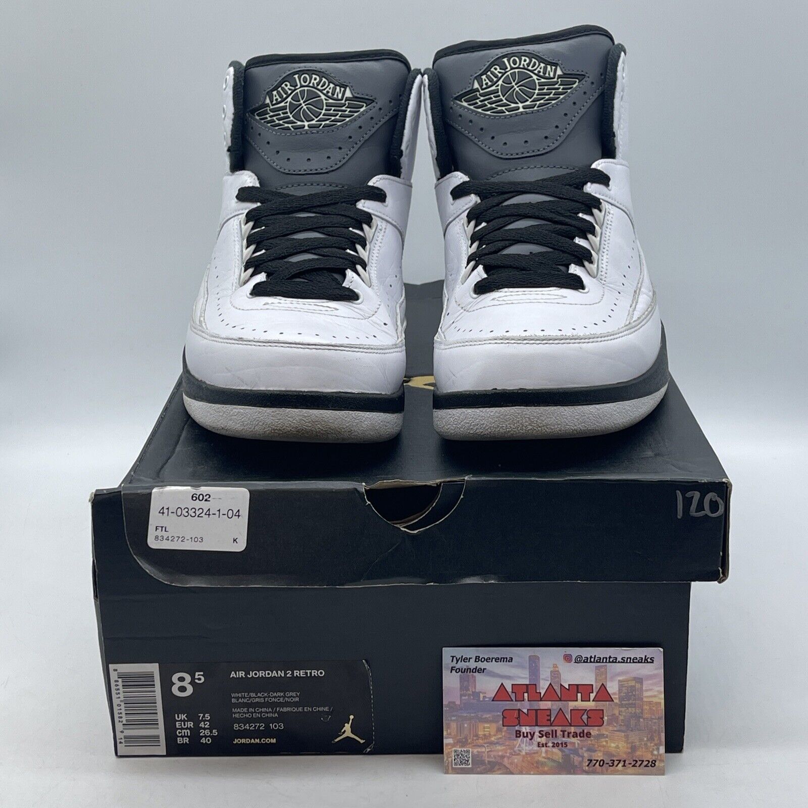 Size 8.5 - Air Jordan 2 Retro Wing It Black White Leather (834272-103)