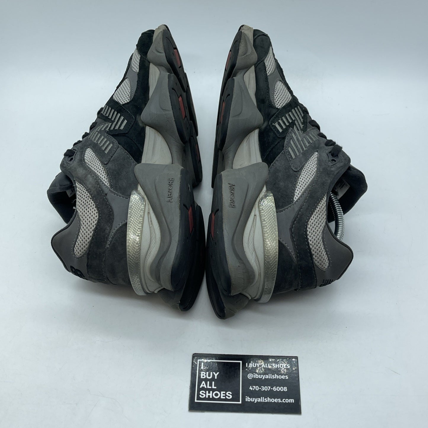 Size 9.5 - New Balance 9060 Black Castlerock Grey Suede Leather (U9060BLK)