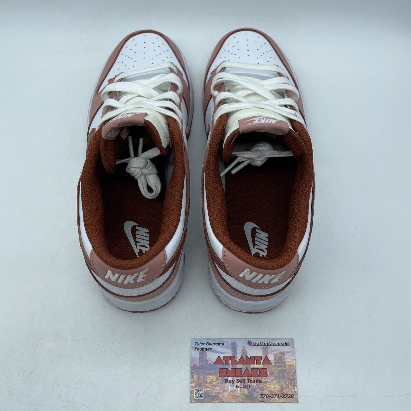 Size 11.5W - Nike Dunk Low Red Stardust Pink White Leather (FQ8876-618)