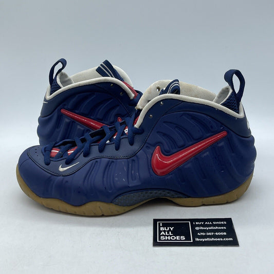 Size 9.5 - Nike Air Foamposite Pro USA Blue Red White Suede Leather (CJ0325-400)