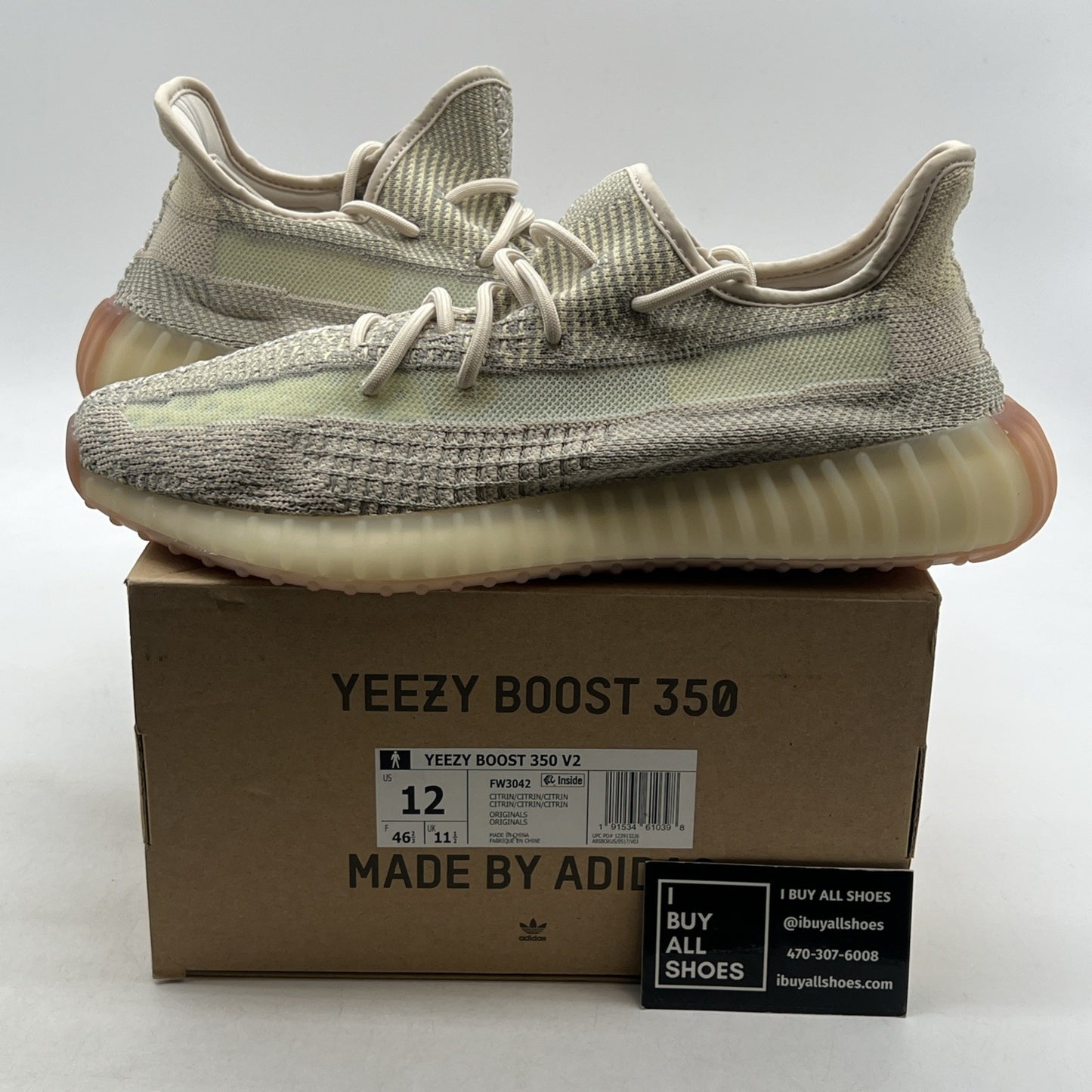Size 12 - Yeezy Boost 350 V2 Citrin Non-Reflective (FW3042)