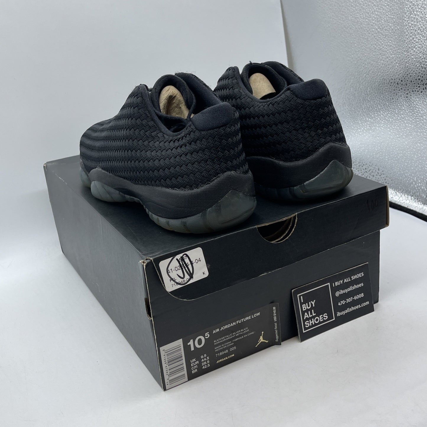Size 10.5 - Air Jordan Future Low Gamma Black Suede (718948-005)