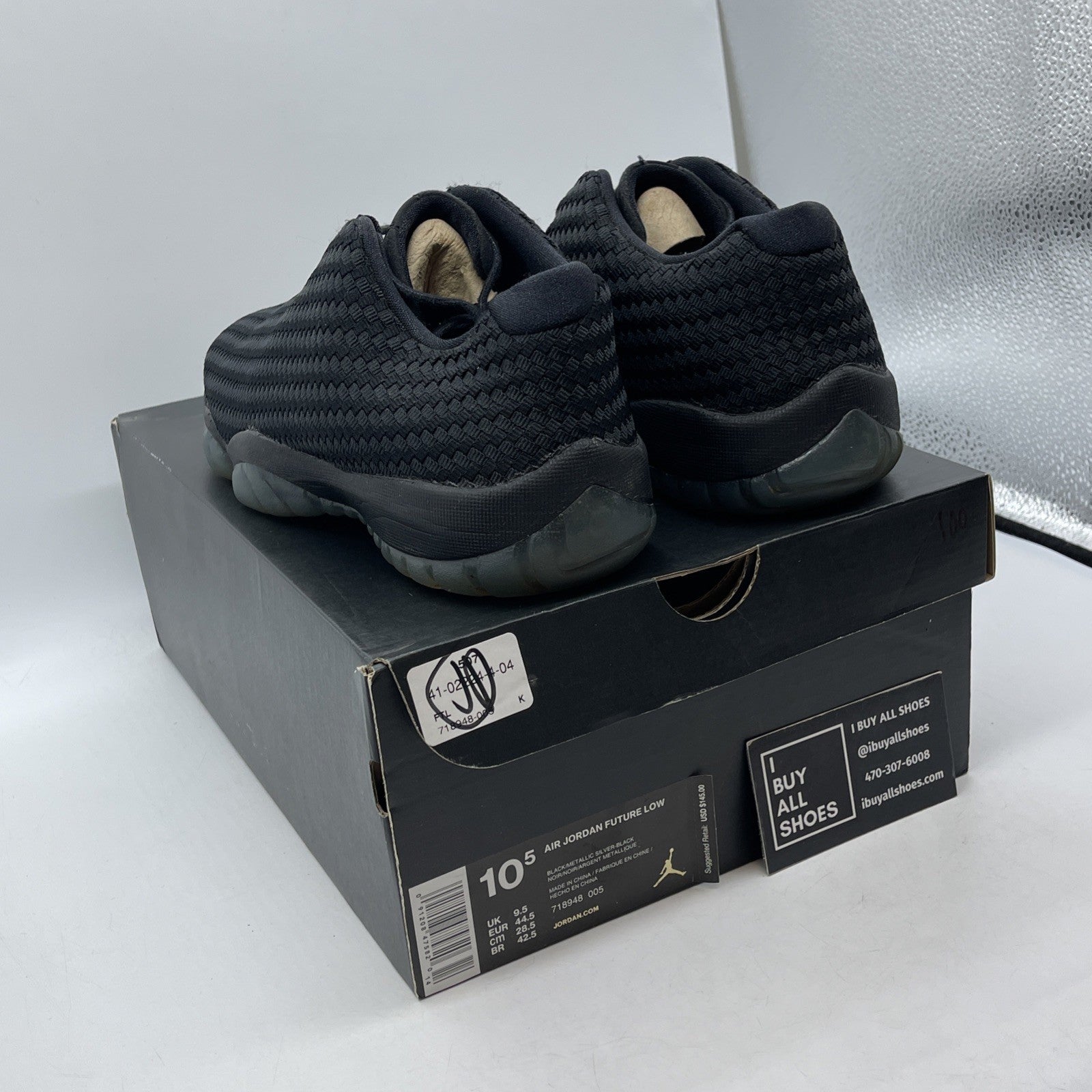 Size 10.5 - Air Jordan Future Low Gamma Black Suede (718948-005)