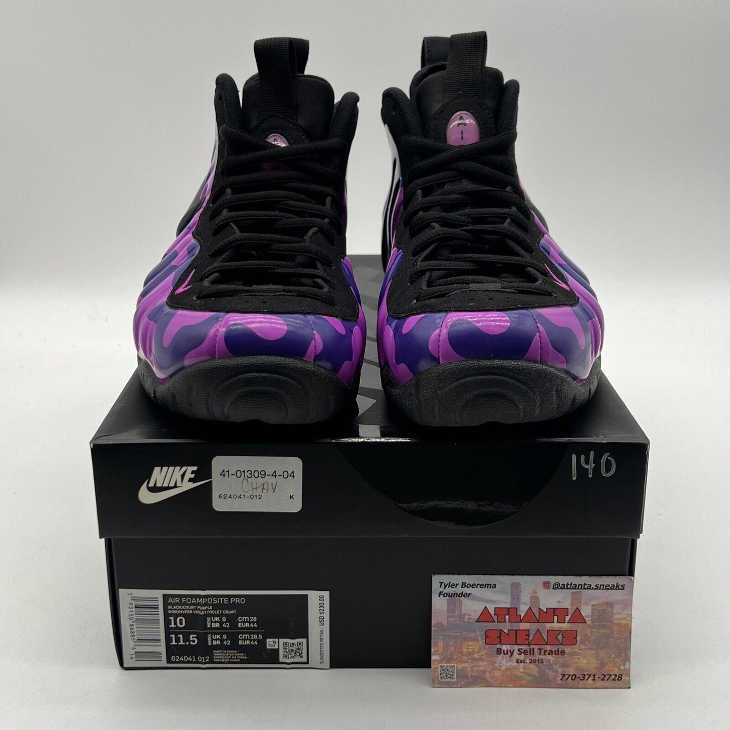 Size 10 - Nike Air Foamposite Pro Purple Camo Black Suede (624041-012)