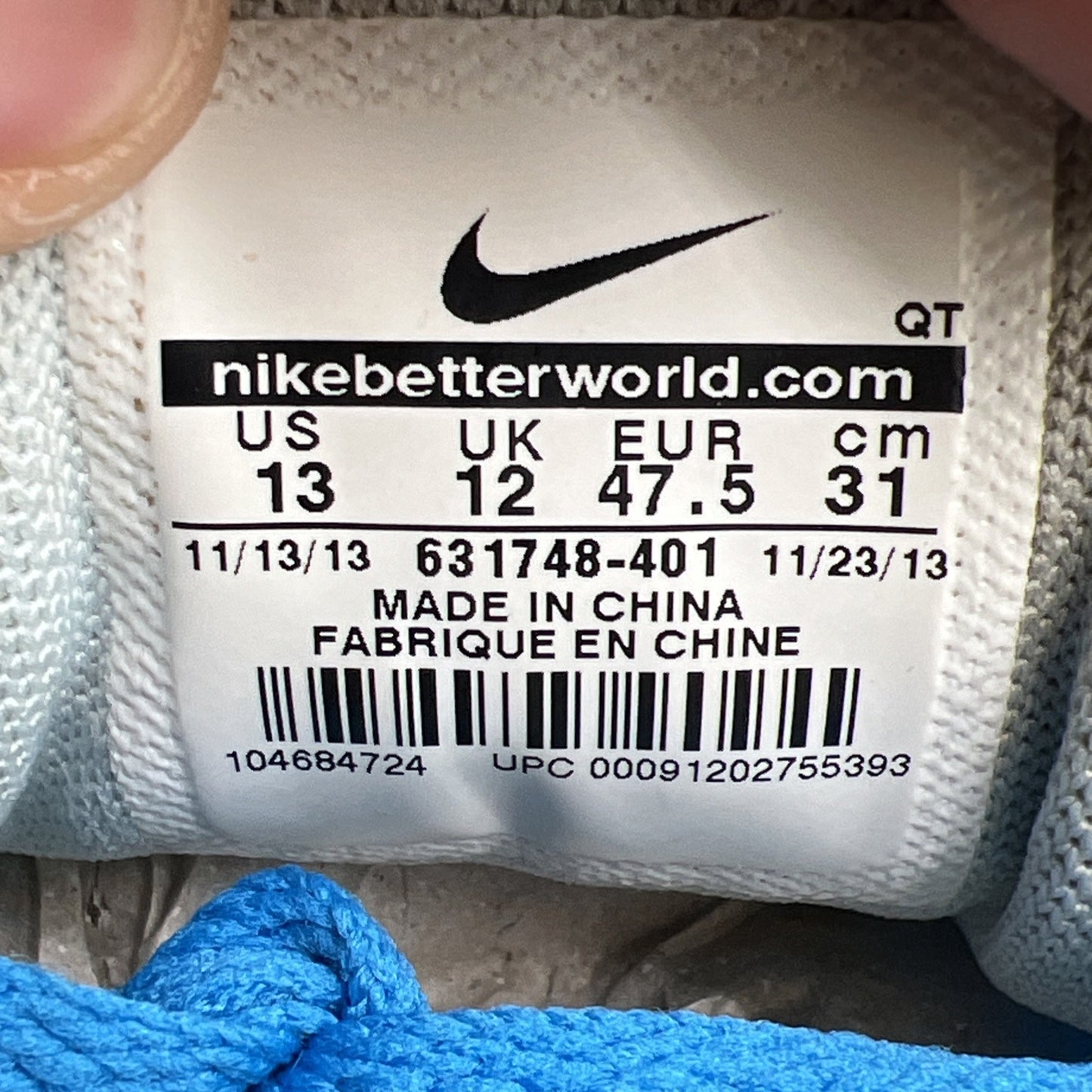 Size 13 - Nike Air Max 90 Ice Barely Blue (631748-401)