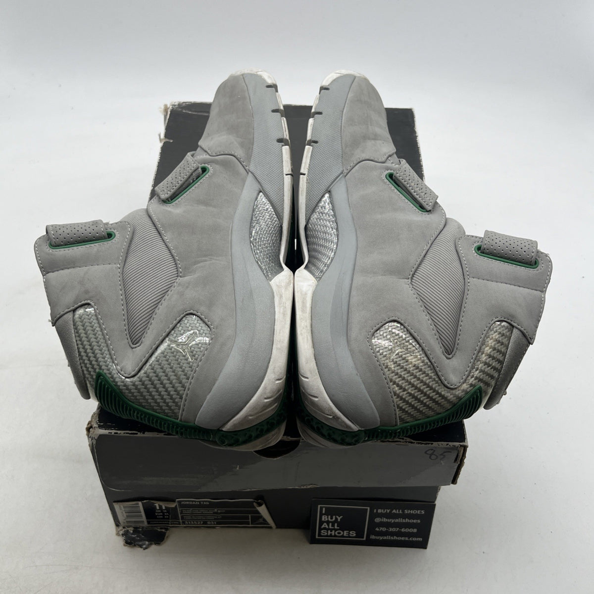 Size 11 - Air Jordan T4G Ray Allen PE Sonics Silver / Green Bean (313527-031)