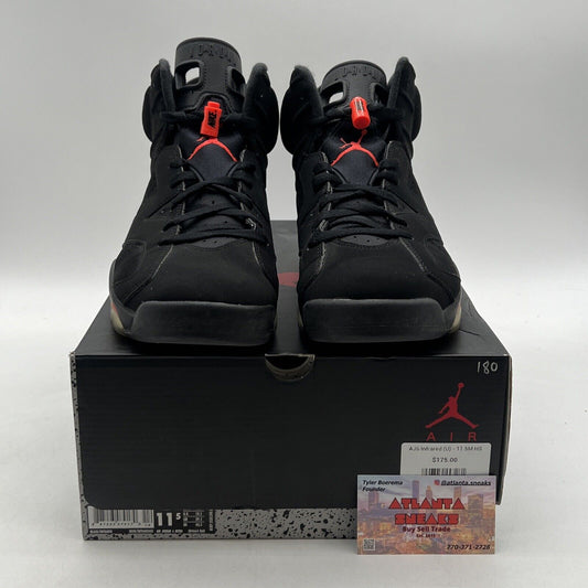 Size 11.5 - Jordan 6 Retro Mid Infrared Black Red Suede (384664-060)