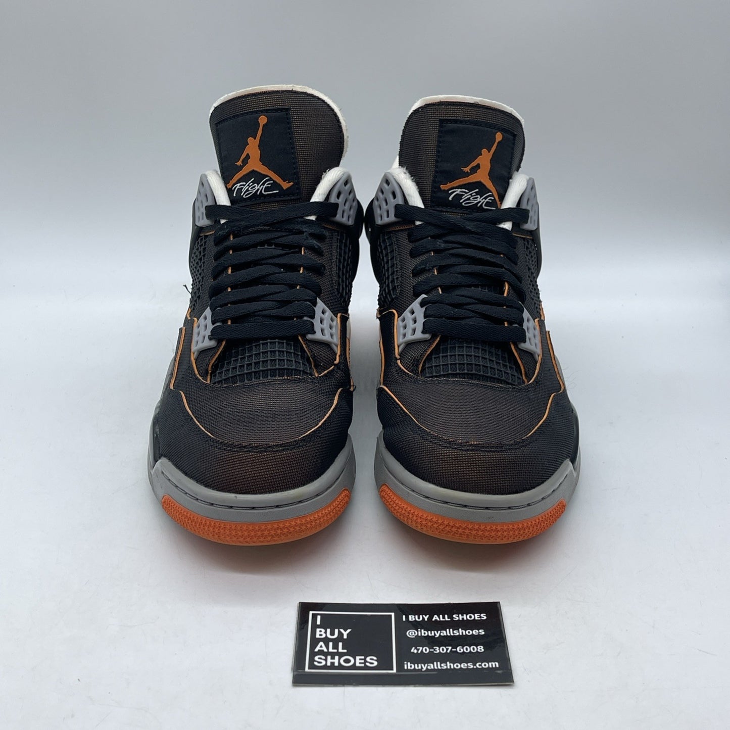 Size 11.5W - Air Jordan 4 Retro Starfish black Orange Leather (CW7183-100)