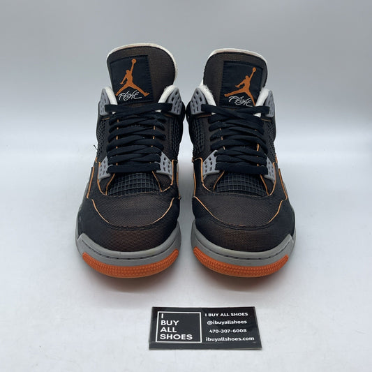Size 11.5W - Air Jordan 4 Retro Starfish black Orange Leather (CW7183-100)