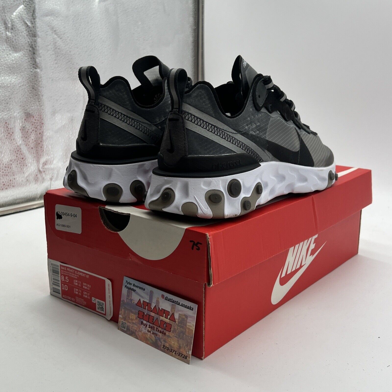 Size 8.5 - Nike React Element 87 Anthracite (AQ1090-001)