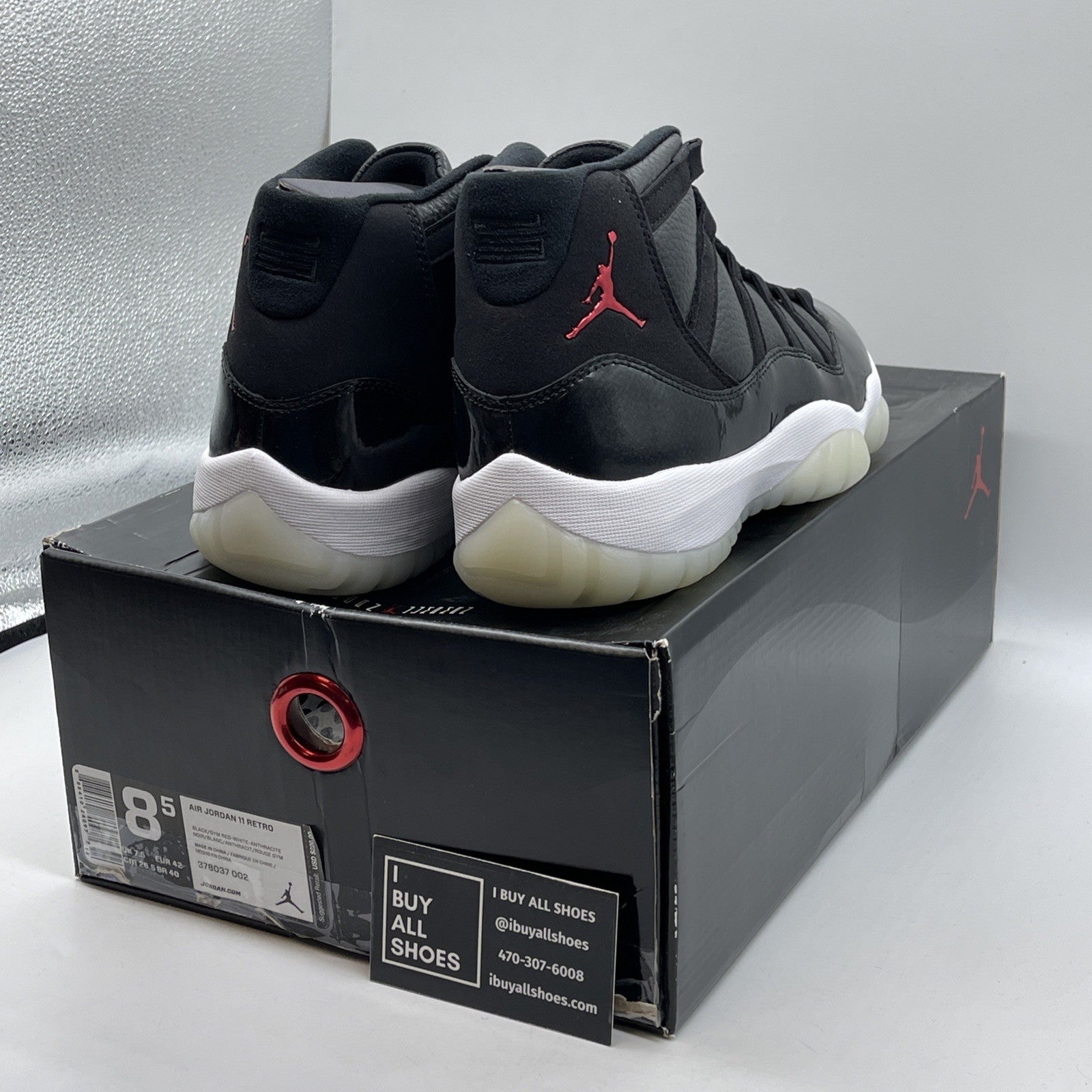 Size 8.5 - Jordan 11 Retro 72-10 2015 Grey Black Suede Leather (378037-002)