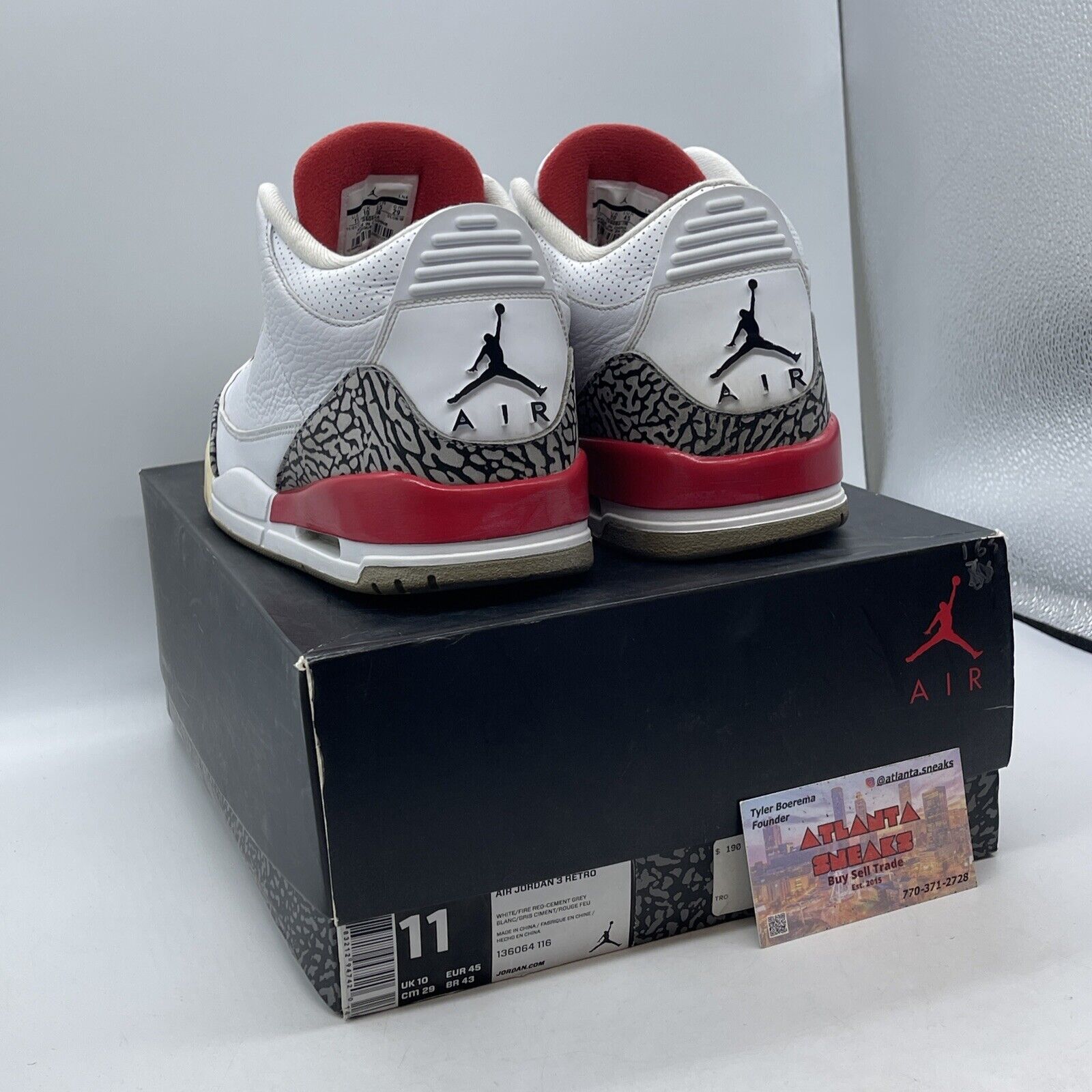 Size 11 - Jordan 3 Retro Hall of Fame 2018 Red Grey Suede White (136064-116)