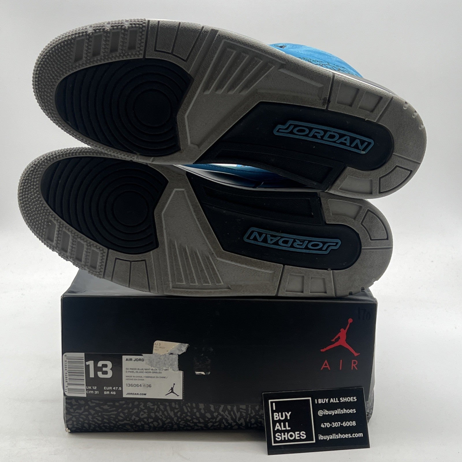 Size 13 - Air Jordan 3 Retro Powder Blue (136064-406)