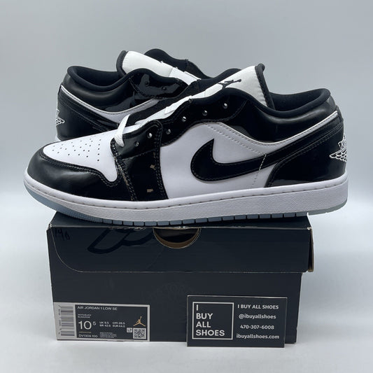 Size 10.5 - Jordan 1 Low SE Concord Black White Leather (DV1309-100)
