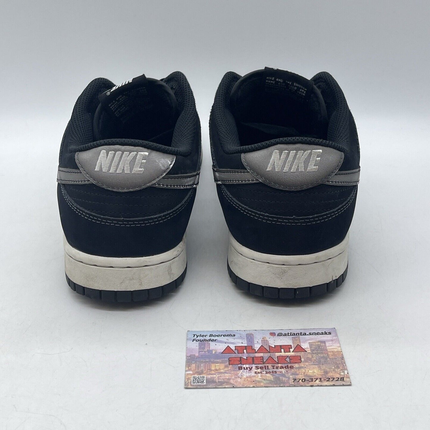 Size 11.5 - Nike Dunk Low Airbrush - Black Grey Suede Leather (FD6923-001)