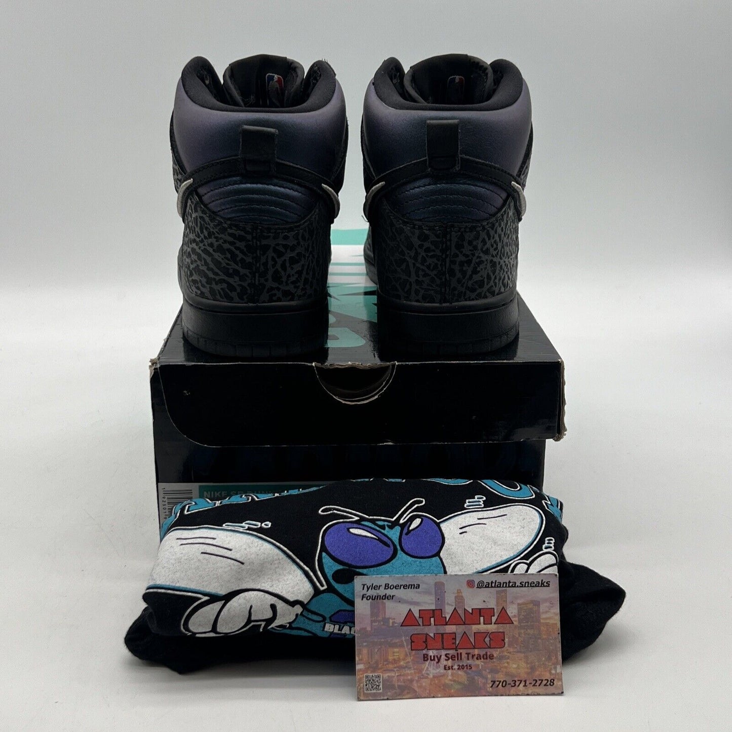 Size 6 - Nike Black Sheep x Dunk SB High Black Hornet Blue Purple (BQ6827-001)