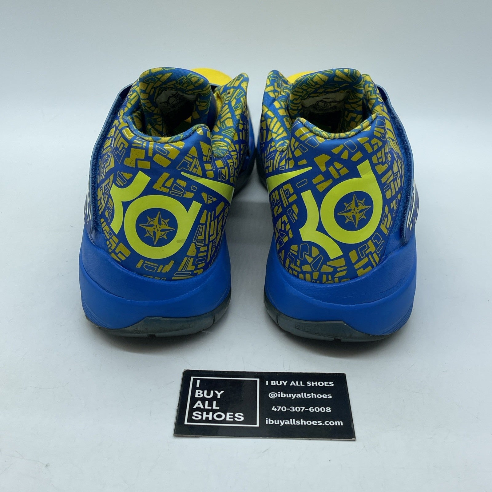 Size 13 - Nike Zoom KD 4 2012 Scoring Title Yellow Blue Leather (473679-703)