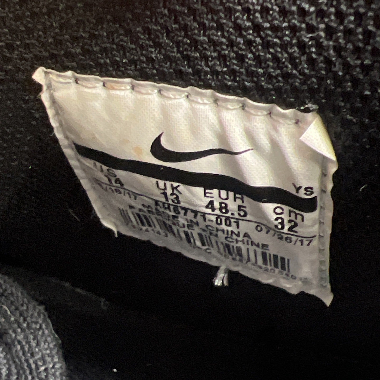 Size 14 - Nike Air Force 1 Foamposite Cup Triple Black (AH6771-001)