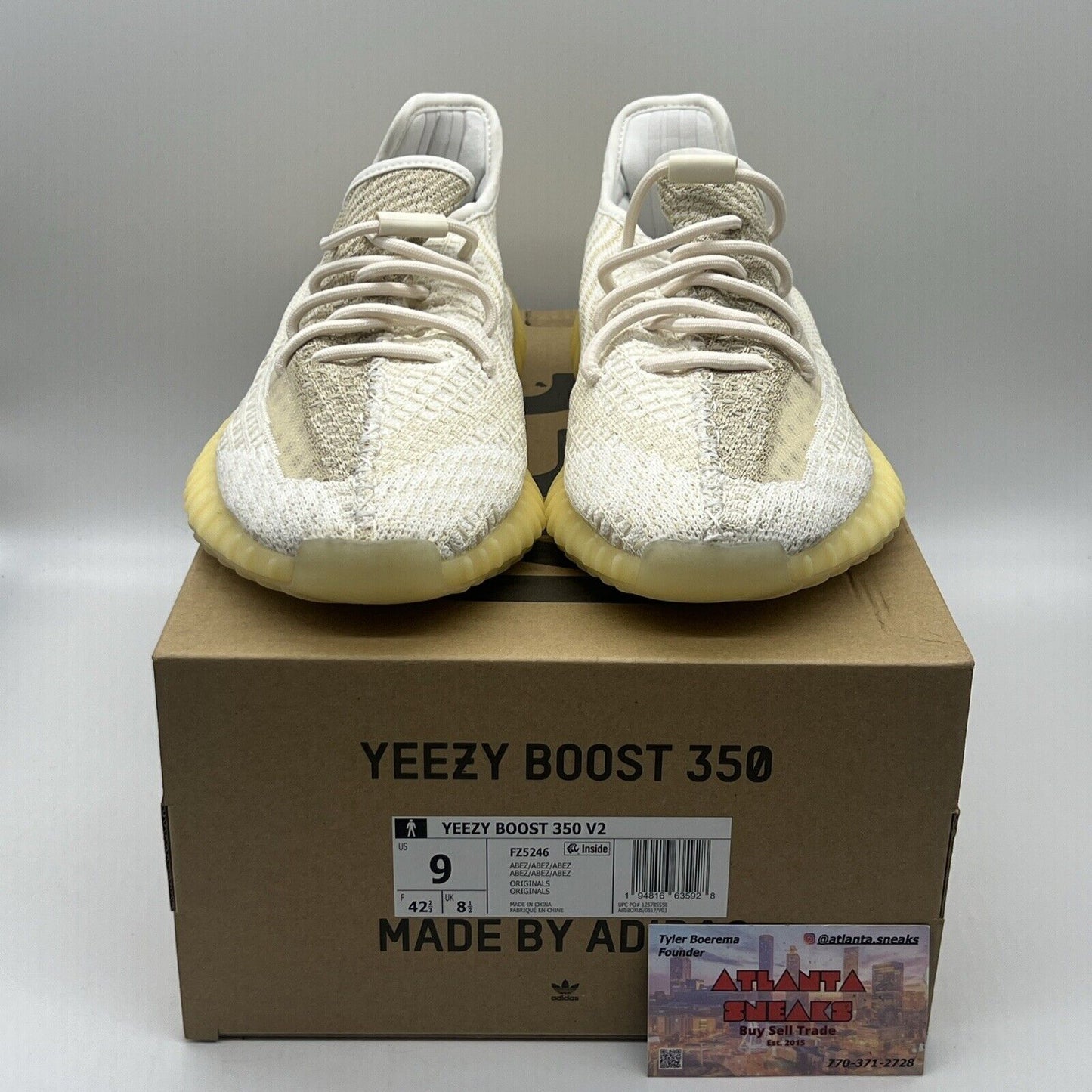 Size 9 - adidas Yeezy Boost 350 V2 Natural Brand New Og All Cream White DS