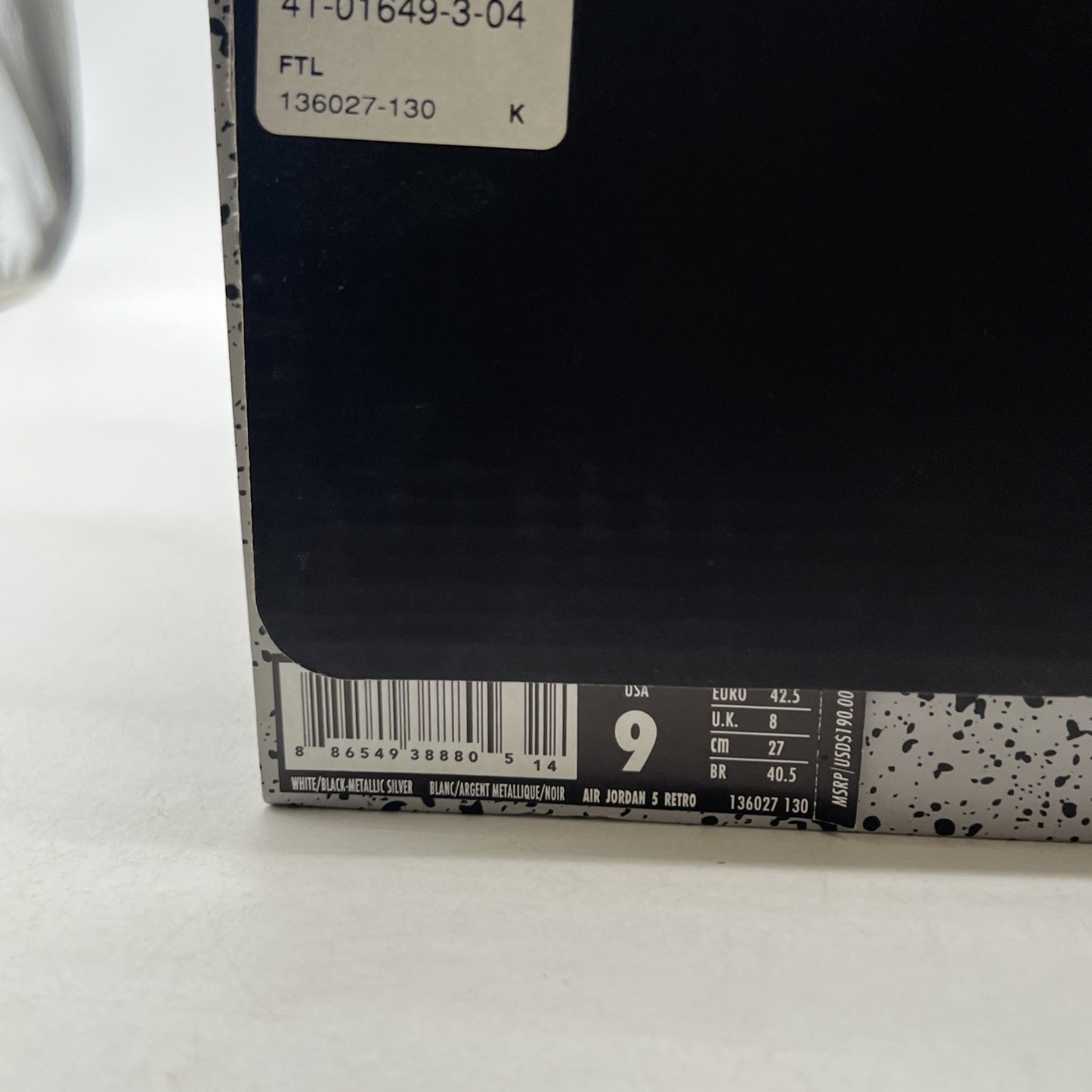 Size 9 - Air Jordan 5 Retro 2015 White Metallic (136027-130)