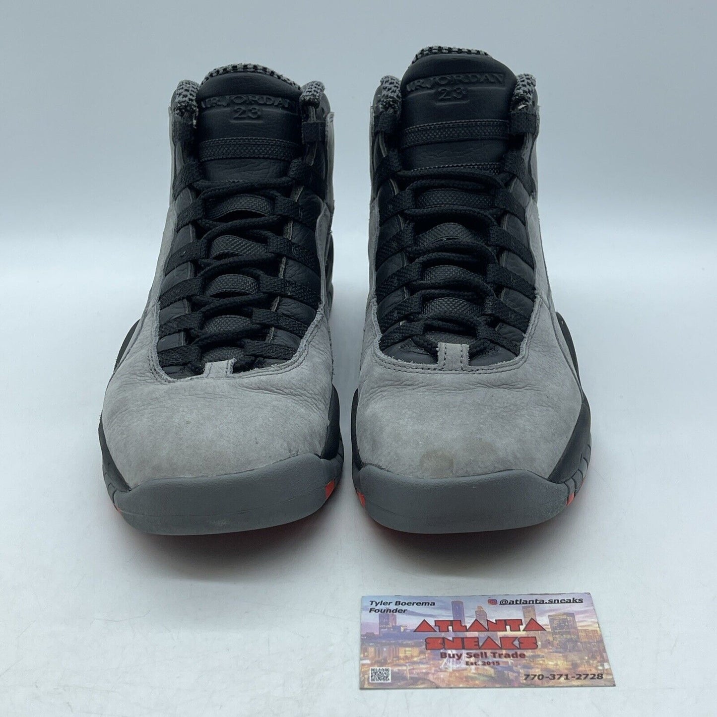 Size 9.5 - Air Jordan 10 Retro Cool Grey Black Orange Suede (310805-023)