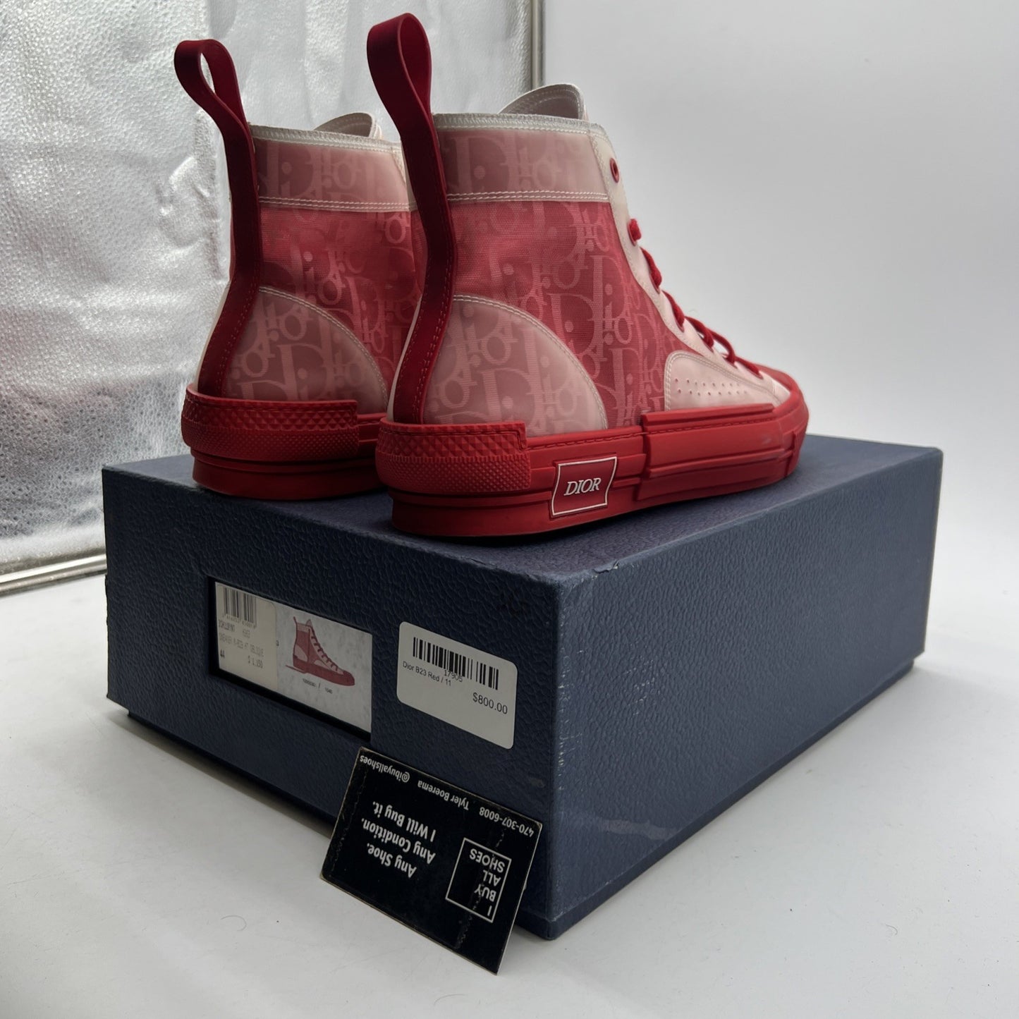 Size 44 - Dior B23 High Dior Oblique Red/Clear