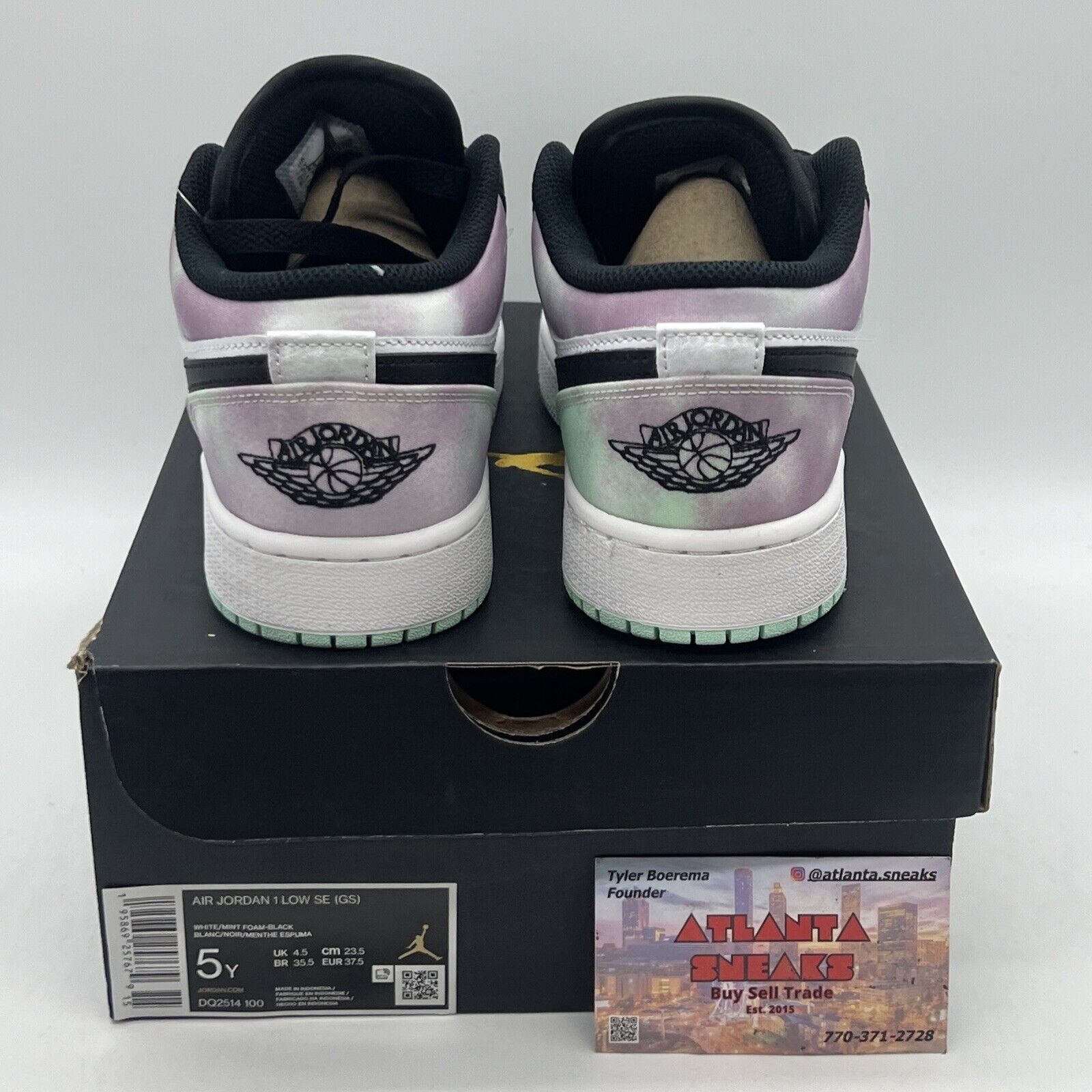 Air Jordan 1 Low SE Pastel Tie-Dye GS Size 5Y / DQ2514-100 Brand New Og All