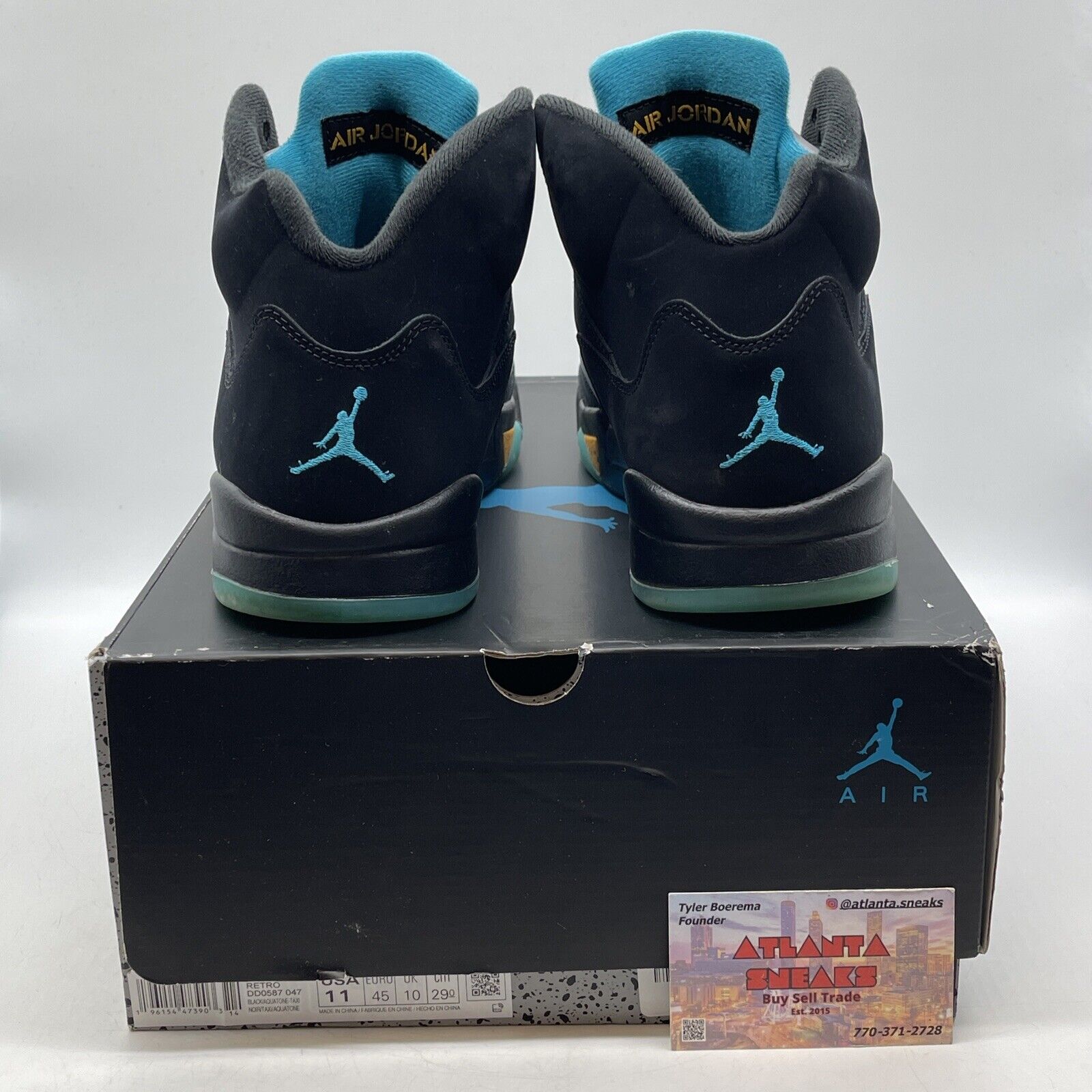 Size 11 - Jordan 5 Retro Mid Aqua Yellow Gray Black (DD0587-047)